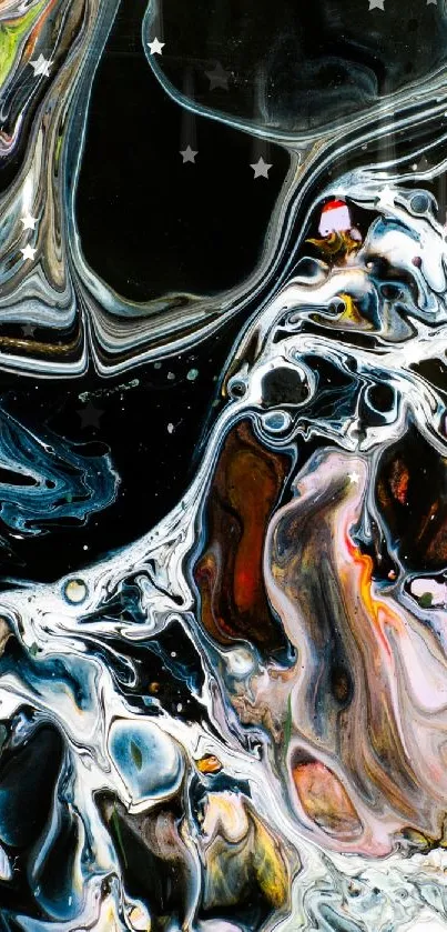 Abstract marble galaxy wallpaper with colorful cosmic patterns.