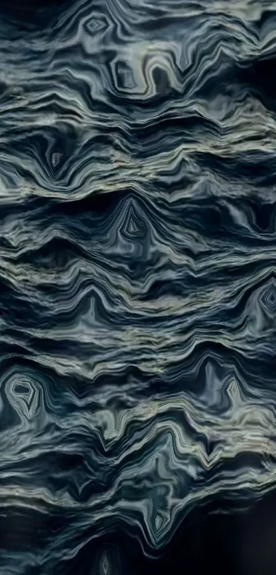 Mobile wallpaper of abstract marble waves in dark gray patterns.