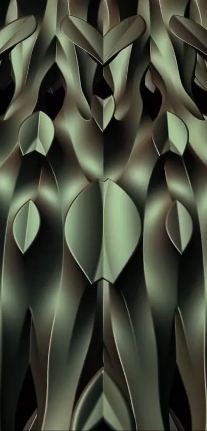 Abstract metallic wallpaper with futuristic geometric design.