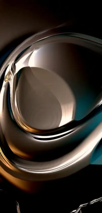 Abstract metallic fluid design wallpaper with modern art style.