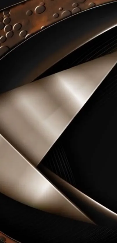 Abstract metallic geometry with sleek lines on a mobile wallpaper.