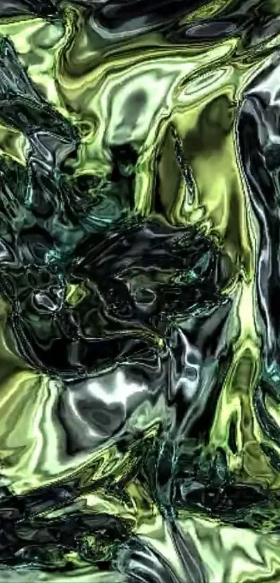 Abstract metallic green pattern wallpaper.