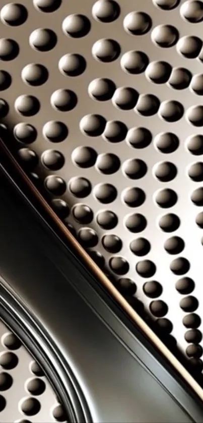 Abstract mobile wallpaper with metallic 3D spheres.