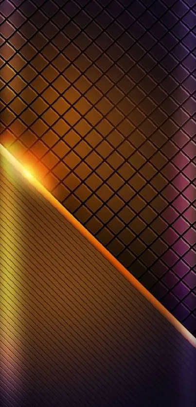 Abstract metallic wallpaper with gradient and geometric pattern for phones.