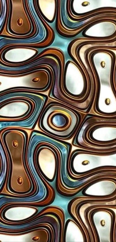 Abstract metallic swirl design with intricate patterns.
