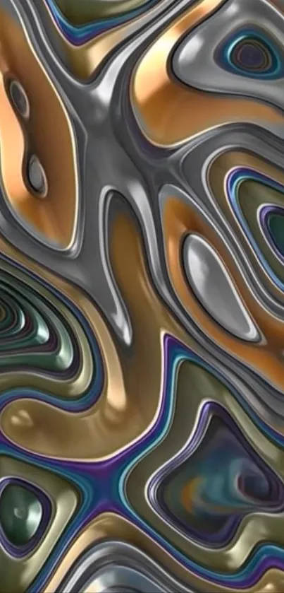Abstract metallic waves pattern with fluid textures.