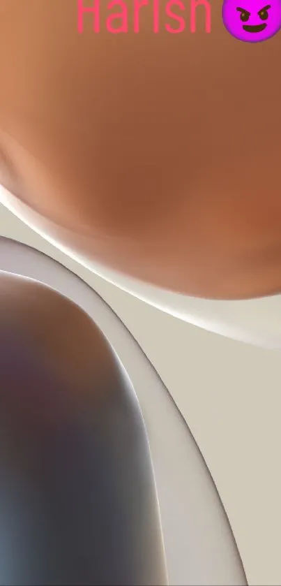 Abstract phone wallpaper with smooth curves and neutral tones.