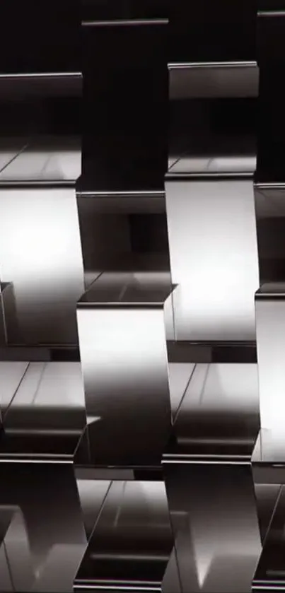 Abstract monochrome geometric wallpaper design.