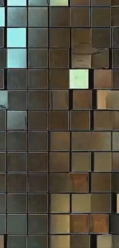 Abstract mosaic wallpaper with square patterns.