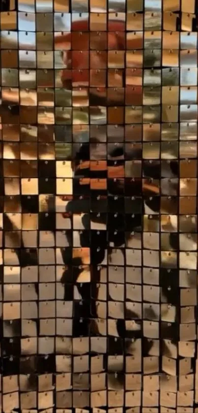 Abstract mosaic mobile wallpaper with vibrant patterns.