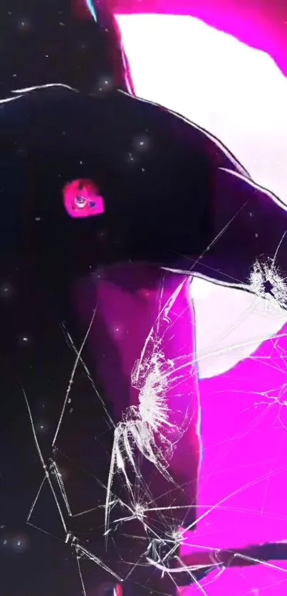 Neon abstract wallpaper with pink hues and fractured design elements.