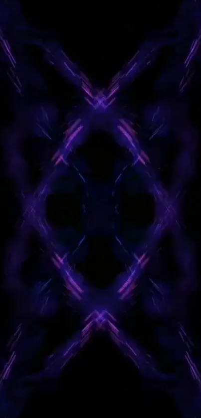 Abstract neon purple pattern with dark background.