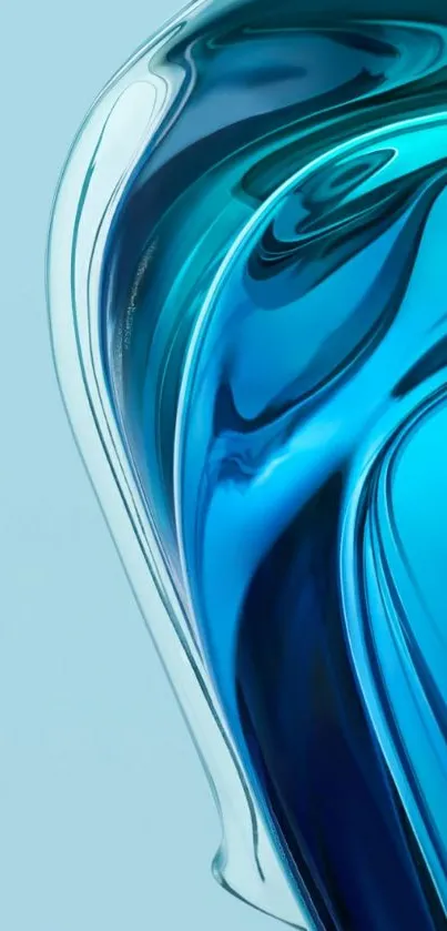 Abstract ocean blue wallpaper with fluid design in elegant shades.