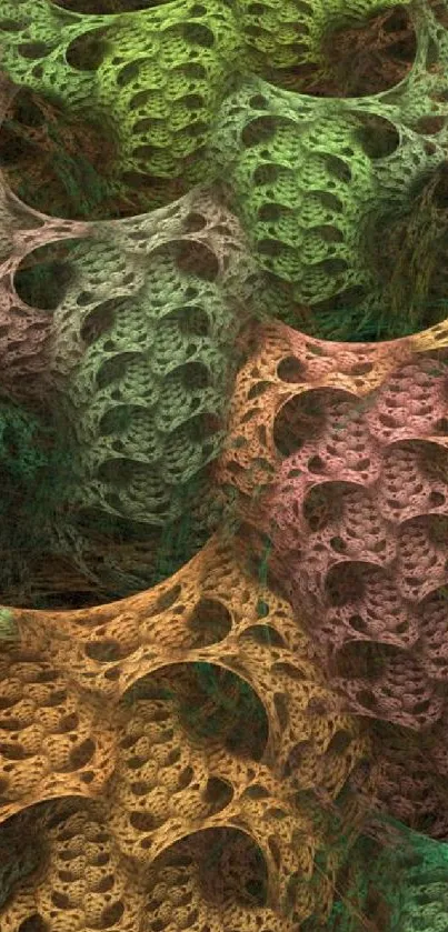 Intricate fractal pattern in earthy tones for mobile wallpaper.