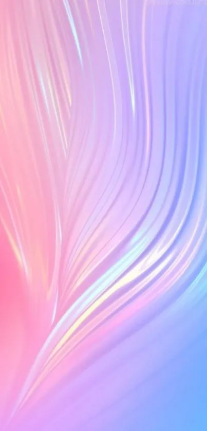 Abstract pastel flowing lines wallpaper in pink, purple, and blue hues.