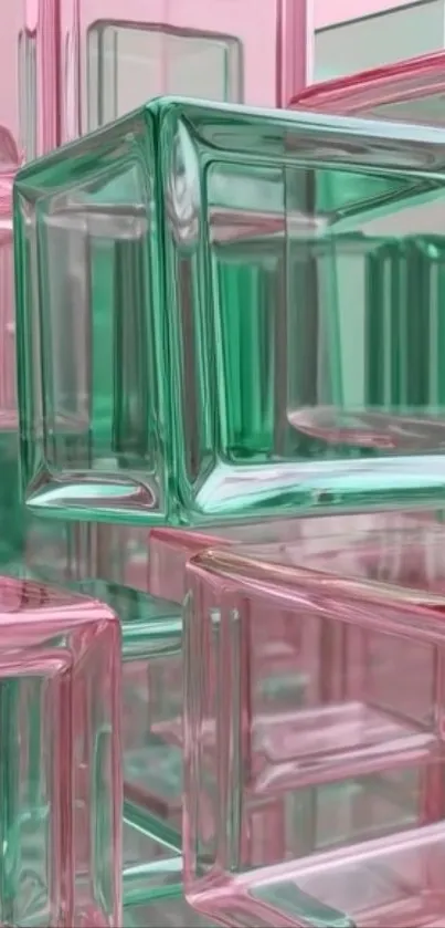 Abstract wallpaper with 3D pastel cubes.