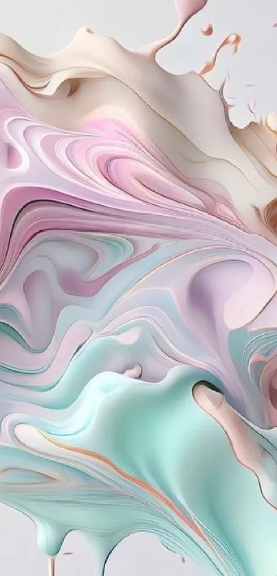 Swirling pastel abstract art wallpaper for mobile devices.