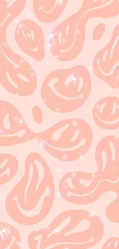 Abstract peach pattern with sparkles on a pastel background wallpaper.