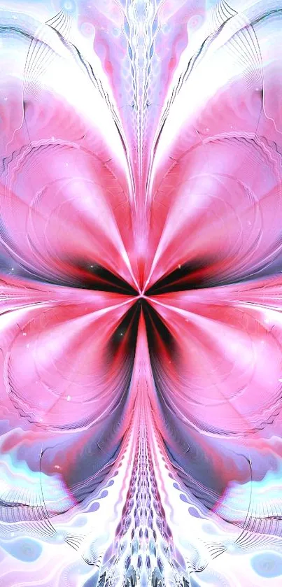 Pink fractal abstract design with vibrant colors.