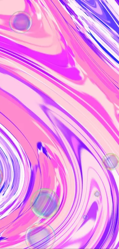 Abstract pink swirl wallpaper with vibrant patterns.