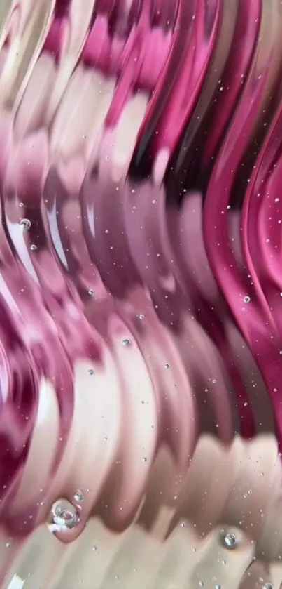 Abstract design with flowing pink waves.