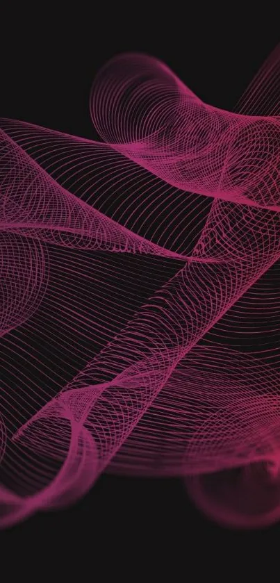 Abstract pink wave design on a dark background.