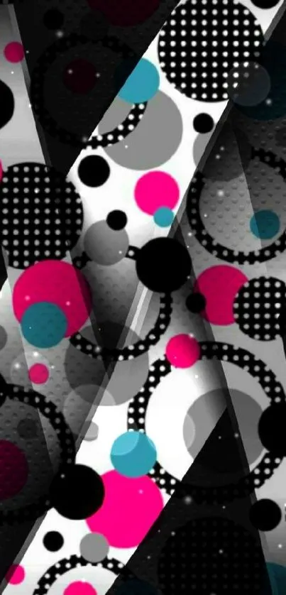 Colorful abstract polka dot wallpaper design for mobile phones.