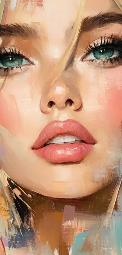 Abstract artistic portrait with vibrant brush strokes