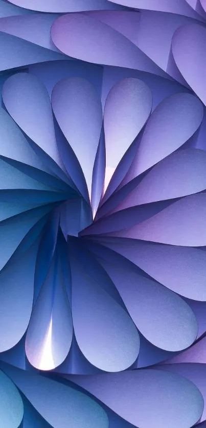 Abstract purple and blue spiral design wallpaper.