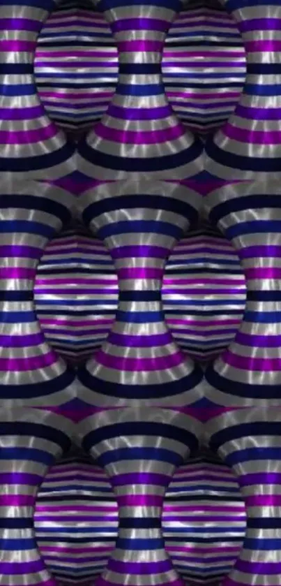 Abstract purple cylindrical pattern wallpaper.