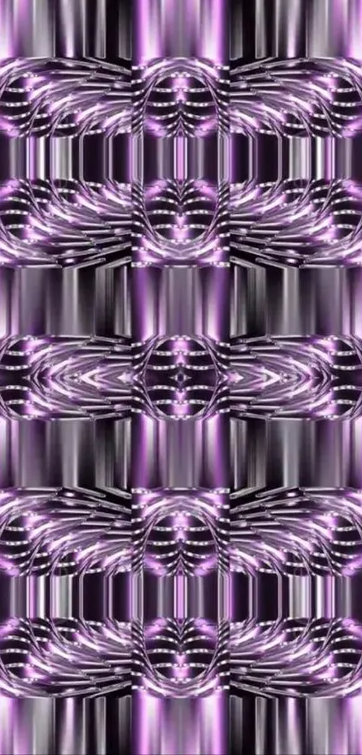 Abstract purple metallic patterned wallpaper design.