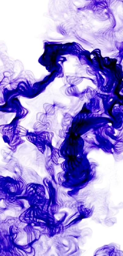 Abstract purple smoke pattern on white background wallpaper.