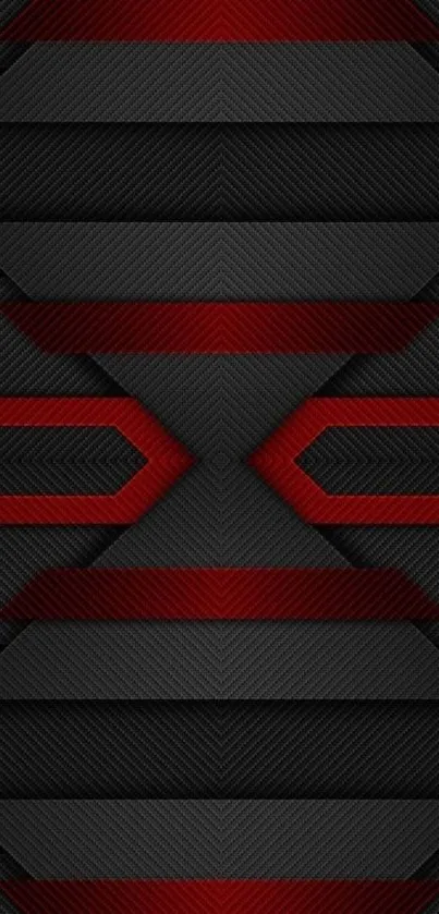 Abstract red and black geometric pattern wallpaper.