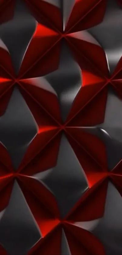 Abstract red and black geometric pattern wallpaper.