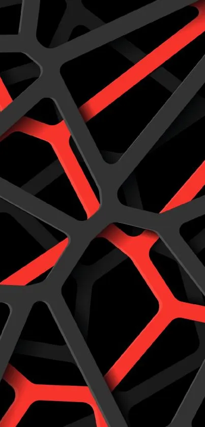 Abstract black and red geometric mobile wallpaper.