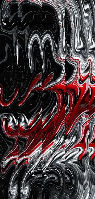 Abstract red and black waves mobile wallpaper.