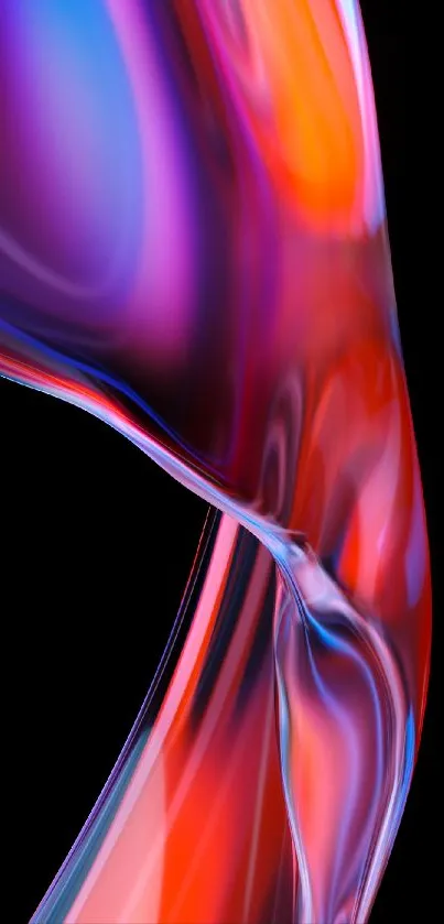 Abstract red and purple flowing waves wallpaper.