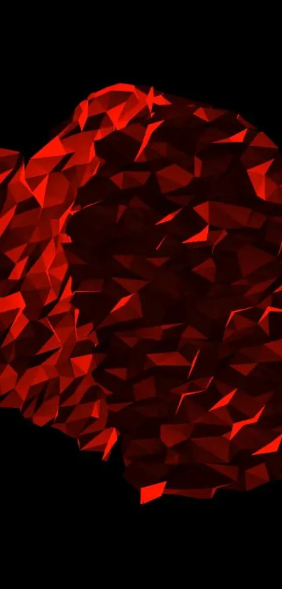 Abstract red geometric wallpaper with bold shapes.