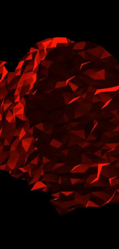 Abstract red geometric wallpaper with polygonal shapes.