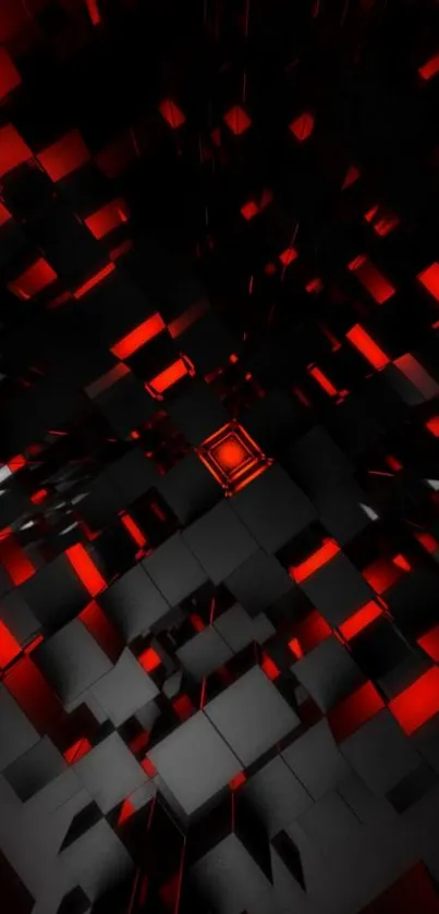 Abstract red and black geometric wallpaper for phone.