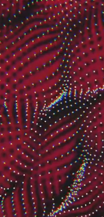 Abstract red dots on a dark background pattern.