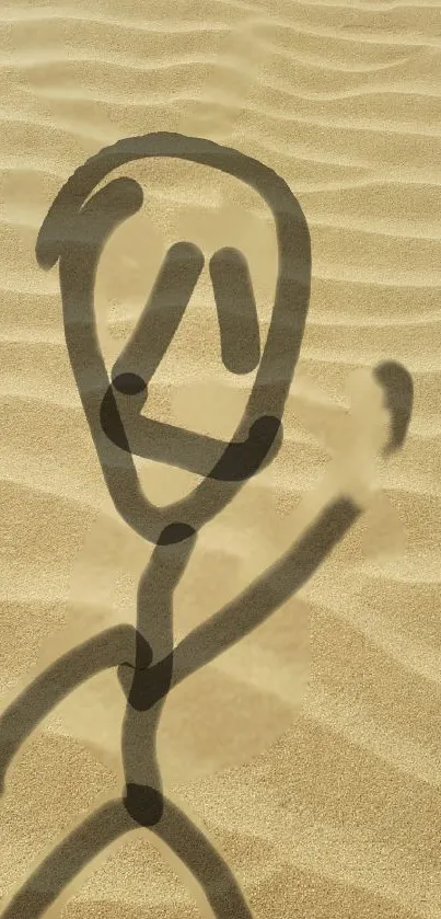 Abstract sand art with shadowy lines on a soft sand background.