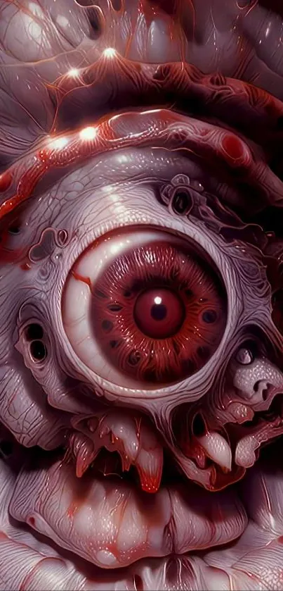 Surreal sci-fi wallpaper featuring a detailed abstract eye design.