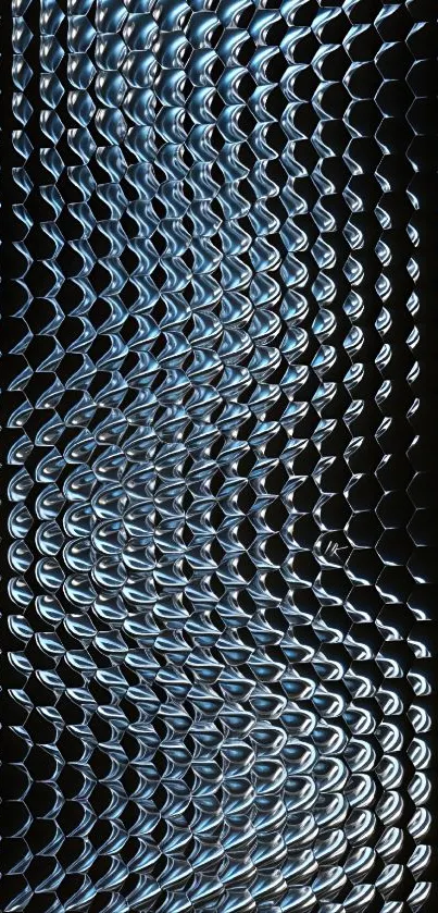 Abstract silver wave pattern with a futuristic look.