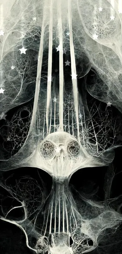 Intricate abstract skull art mobile wallpaper.