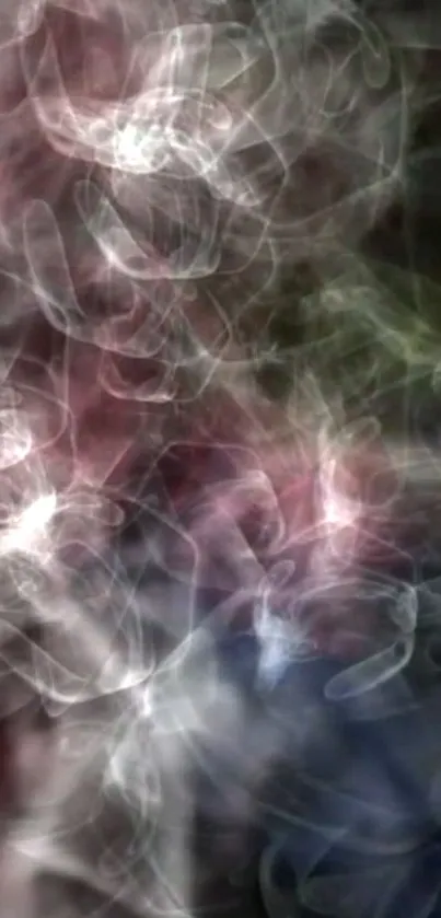 Ethereal abstract smoke pattern with colorful swirls.