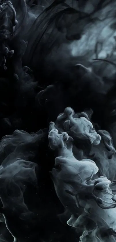 Abstract smoke pattern in dark hues for mobile wallpaper.