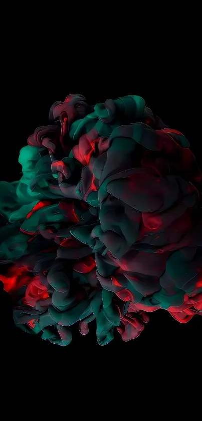 Colorful abstract smoke design on a black background for mobile wallpaper.