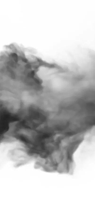 Abstract smoke design in black and white for mobile wallpaper.