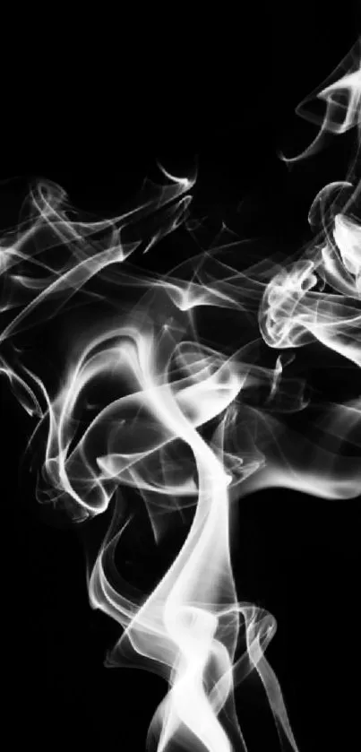 Abstract black and white smoke design wallpaper.